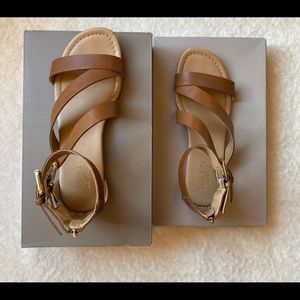 Franco Sarto Brown Leather Sandals